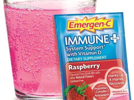 EMERGEN-C - Immune+ System Support with Vitamin D Raspberry - 10 Packets Discount