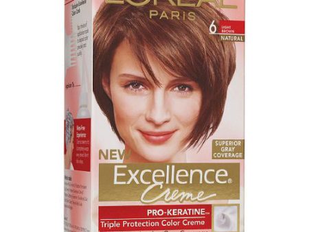 L OREAL - Excellence Color Creme  6 Light Brown - 1 Application For Sale