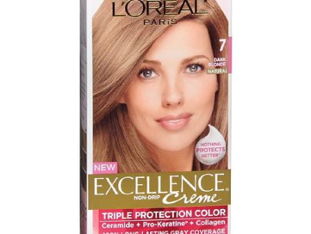 L OREAL - Excellence Color Creme  7 Dark Blonde - 1 Application For Cheap