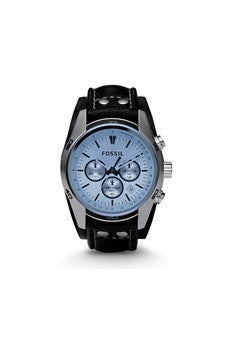 ch2564p coachman chronograph black leather watch by fossil -For Men on Sale