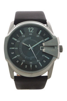 dz1206 silver dial brown leather strap watch by diesel -For Men Fashion