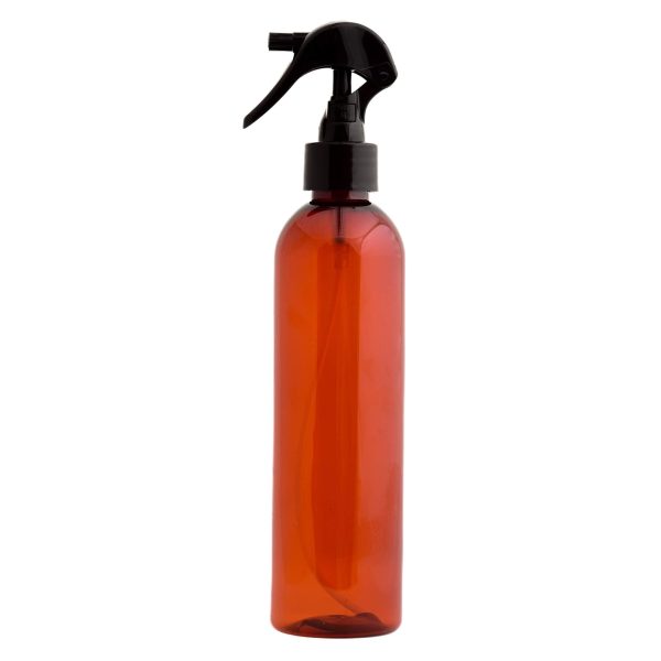 Amber Plastic Bottle with Black Mini Trigger Sprayer Fashion