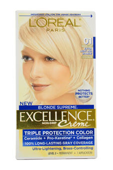 excellence creme blonde supreme # 01 high-lift extra light ash blonde - cooler by l oreal paris For Discount