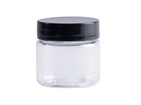 Clear Plastic Tall Jar w  Black Lid Online Sale