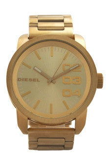 dz1466 gold ion plated stainless steel bracelet watch by diesel -For Men Cheap