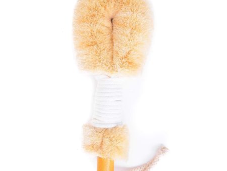 Sisal Body Brush with White Handle (Medium) on Sale