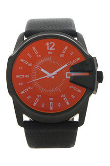 dz1657 master chief black leather strap watch by diesel -For Men For Sale