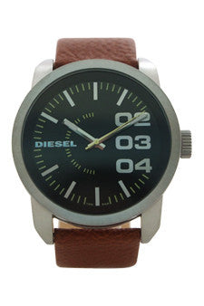 dz1513 tan leather strap watch by diesel -For Men Discount