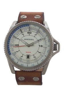 dz1715 rollcage light brown leather strap watch by diesel -For Men on Sale